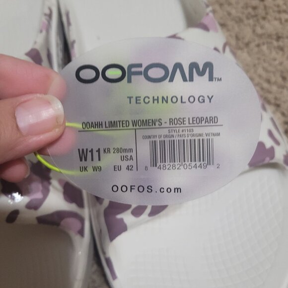 Womens OOFOS OOFOAM OOAH Limited Rose Leopard Style 1103 Slide Sandals Size 11 - Picture 5 of 7